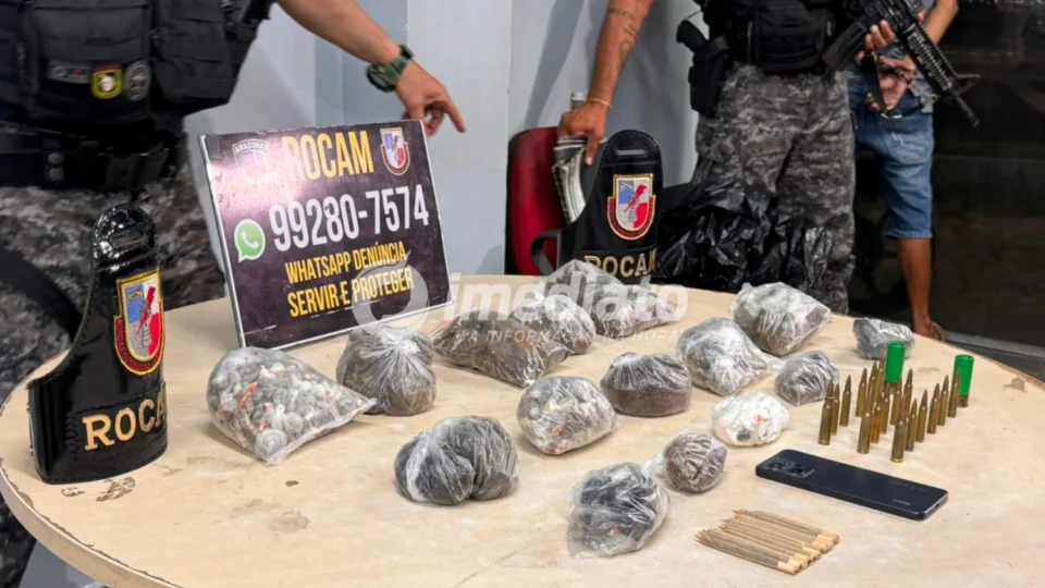 Homem é preso com drogas e munições de grosso calibre durante ação policial contra o tráfico no Jorge Teixeira