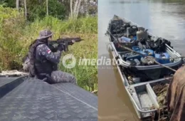 VEJA VÍDEO: Lancha usada por ‘piratas de rio’ em ataque a embarcação é apreendida com munições e combustível no AM
