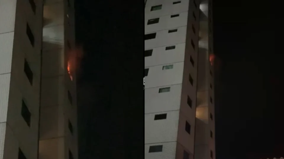 Veja vídeo: Incêndio de grandes proporções atinge apartamento em condomínio na Ponta Negra, em Manaus
