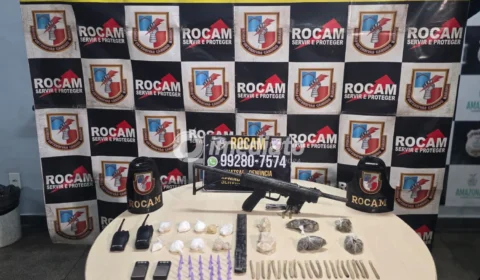 ROCAM apreende submetralhadora caseira, drogas e rádios comunicadores durante incursão no bairro Educandos, em Manaus