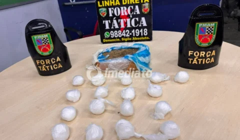 Força Tática apreende 1 kg de maconha e 17 porções de cocaína durante incursão contra o tráfico no bairro Compensa