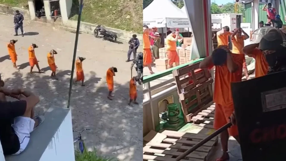VEJA: Sob forte esquema de segurança, presos são transferidos do interior para unidade prisional de Manaus