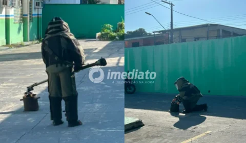 VÍDEO: Veja momento em que o Grupo Marte detona artefato explosivo em escola de Manaus