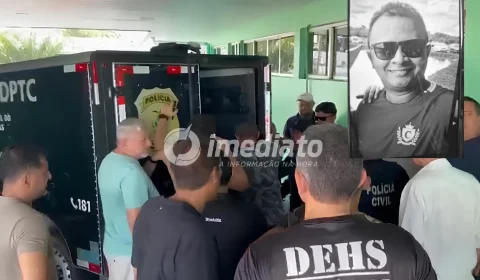 COMOÇÃO: Corpo de policial civil morto em confronto com criminosos deixa o IML de Manaus; veja vídeo