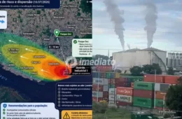 Mapa revela áreas com maior risco de dispersão de estireno após vazamento da substância no Distrito Industrial de Manaus