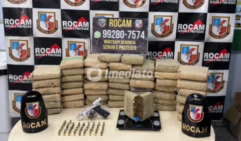 ROCAM apreende mais de 50 tabletes de skunk, arma de fogo e materiais do tráfico em residência no bairro da Paz, em Manaus