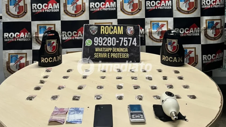 Homem tenta fugir durante abordagem e acaba preso com drogas e balança de precisão em Manaus