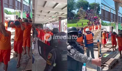 VEJA VÍDEO: Detentos de Manicoré são transferidos para Manaus em meio a protestos e comoção de familiares