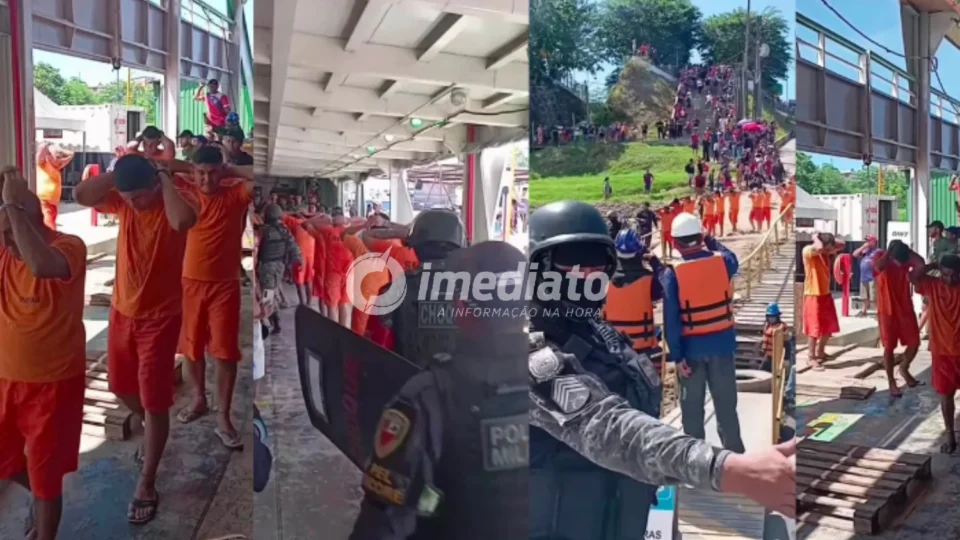 VEJA VÍDEO: Detentos de Manicoré são transferidos para Manaus em meio a protestos e comoção de familiares