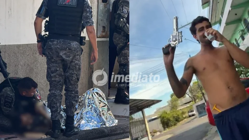 VEJA VÍDEO: Homem baleado após apontar simulacro para policiais da ROCAM possui antecedentes criminais por receptação e corrupção de menores