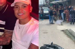 Mãe chora sobre o corpo do filho após ele morrer em acidente no bairro Jorge Teixeira
