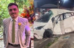 Homem morre e fica preso nas ferragens após ser atingido por um outro veículo na Avenida Djalma Batista