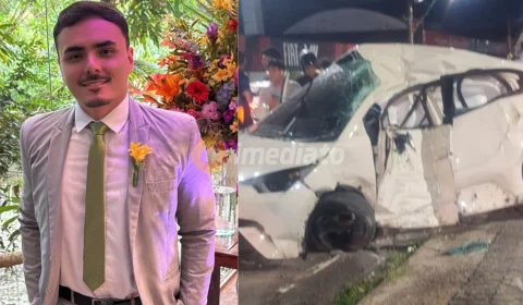 Homem morre e fica preso nas ferragens após ser atingido por um outro veículo na Avenida Djalma Batista