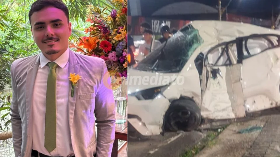 Homem morre e fica preso nas ferragens após ser atingido por um outro veículo na Avenida Djalma Batista