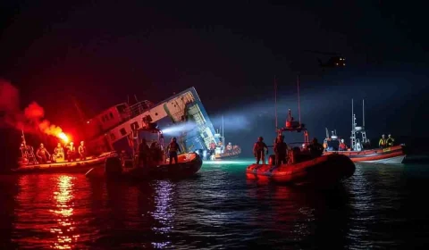 VEJA NAUFRÁGIO: Embarcação MV Barima vira com 179 passageiros e possível causa seria devido a uma grande onda