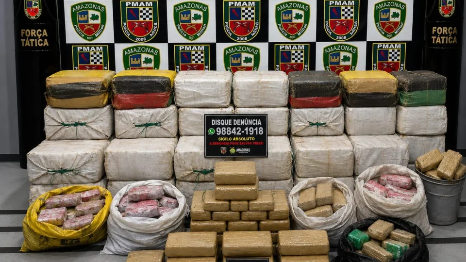 Força Tática apreende mais de 1,5 tonelada de drogas, 60 coletes balísticos e prende homem no bairro São Francisco, em Manaus