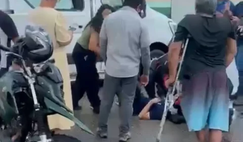 Acidente entre três motocicletas deixa feridos no Centro de Porto Velho