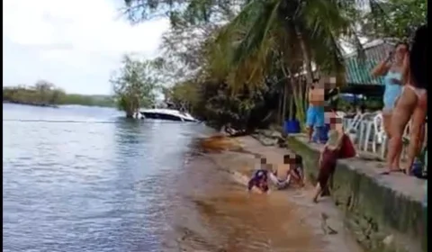VEJA VÍDEO: Registro do momento em que Ruan Silveira Ferreira é visto sem vida na Praia da Lua, em Manaus