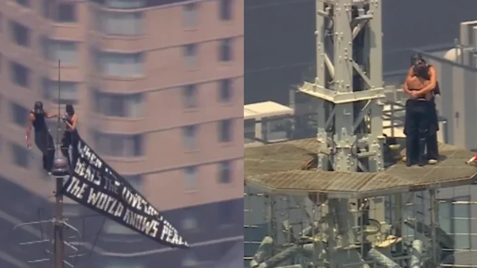 Casal escala topo do Empire State Building, faz protesto e termina ação com pedido de casamento em Nova York