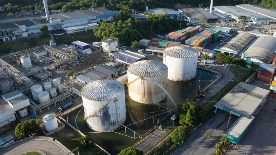 Vazamento de estireno é controlado e Bombeiros encerram operação de resfriamento de tanque da Innova em Manaus