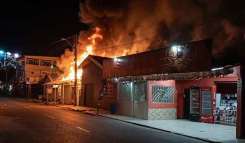 Veja: Incêndio de grandes proporções atinge residência próxima ao Bumbódromo em Parintins