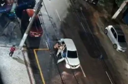 EXCLUSIVO | Mulher é brutalmente agredida por homem em frente a restaurante no Umarizal; suspeito foge