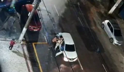 EXCLUSIVO | Mulher é brutalmente agredida por homem em frente a restaurante no Umarizal; suspeito foge