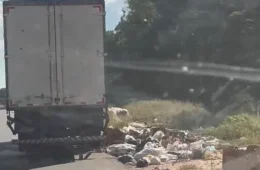 VEJA VÍDEO: caminhão é visto jogando lixo na avenida Margarita, no bairro Cidade de Deus