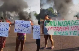 Moradores bloqueiam rua com pneus e entulhos em protesto por melhorias em Icoaraci