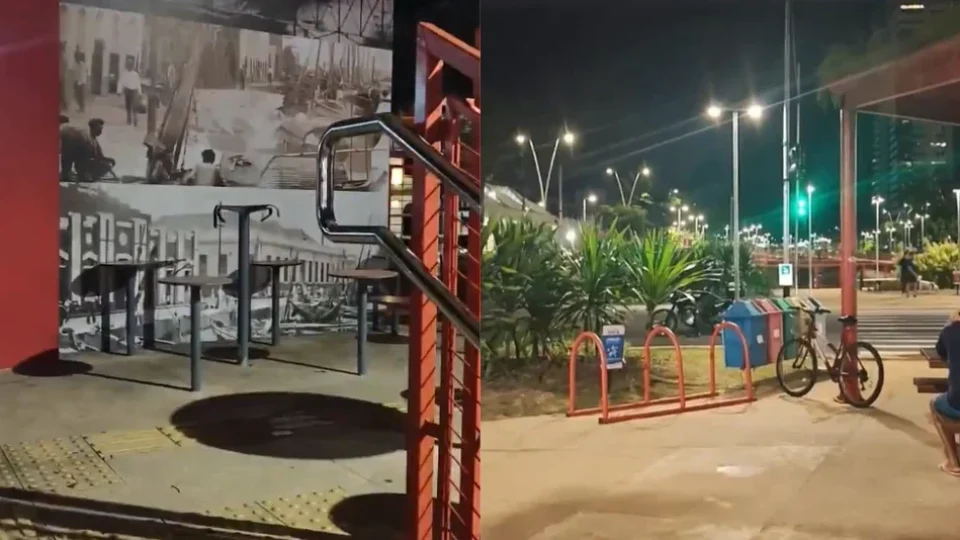 Vandalismo preocupa frequentadores da Nova Doca, obra apresentada como legado da COP30 em Belém