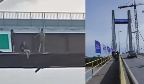 PERIGO | Adolescentes se arriscam em estrutura da Nova Ponte de Outeiro