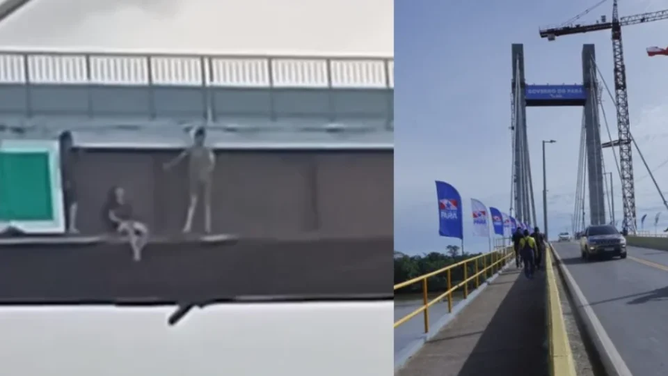 PERIGO | Adolescentes se arriscam em estrutura da Nova Ponte de Outeiro