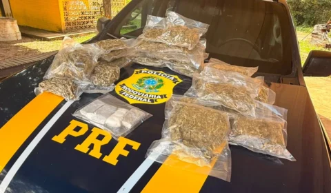 FLAGRANTE NA BR-364: PRF apreende mais de 8 quilos de drogas e prende trio em Porto Velho