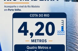Rio Madeira fica a apenas 20 centímetros da cota de atenção em Porto Velho