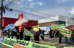 Mais de 60 empresários cobram reforço na segurança durante protesto no Centro de Porto Velho