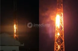 VEJA: Incêndio é registrado em torre de telefone no bairro São Raimundo, em Manaus