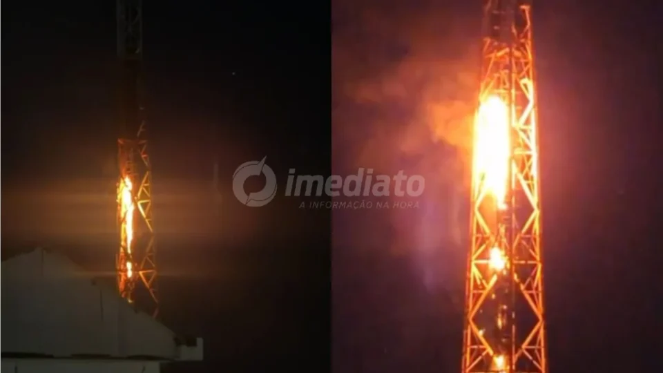 VEJA: Incêndio é registrado em torre de telefone no bairro São Raimundo, em Manaus