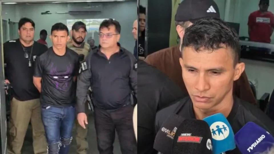 “Estou arrependido”, diz suspeito de triplo homicídio preso em Manaus