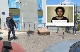 Imagens fortes: Homem é morto com vários tiros na cabeça em frente a mini shopping no Parque Dez, em Manaus