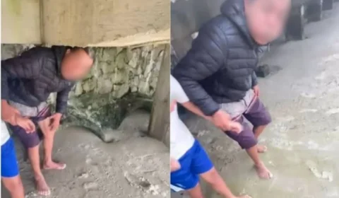 VÍDEO: Homem é preso após ser flagrado com menino em área isolada de praia no Guarujá