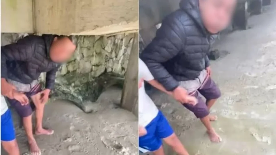 VÍDEO: Homem é preso após ser flagrado com menino em área isolada de praia no Guarujá