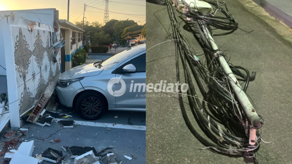 Caminhão puxa fiação baixa e causa prejuízos a moradores e veículos no Conjunto Tiradentes, em Manaus