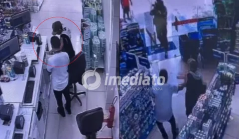 VEJA: Vídeo mostra momento em que homem surdo rende trabalhador com faca e acaba preso em drogaria de Manaus