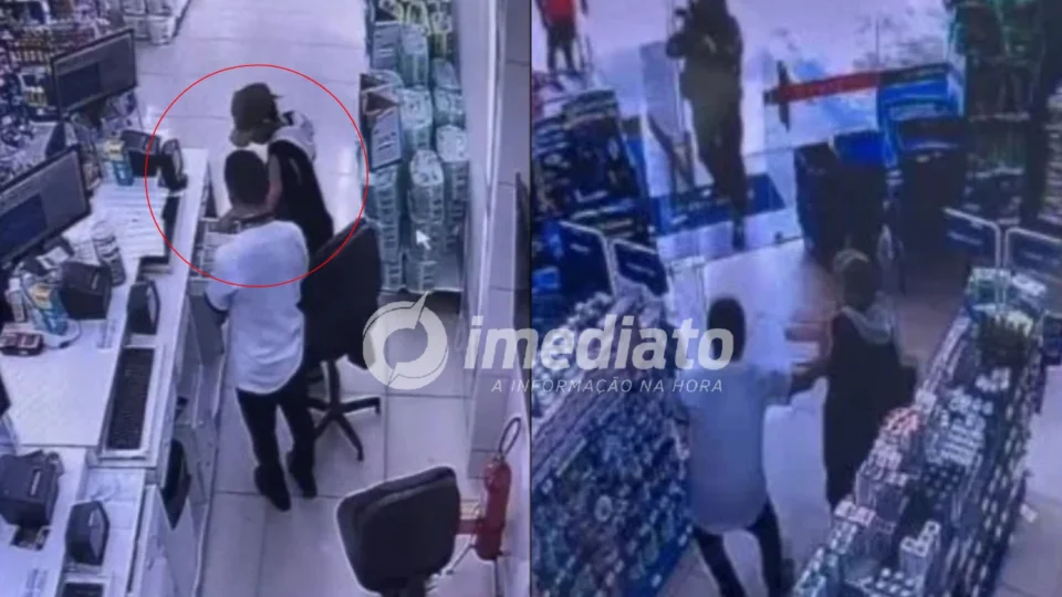 VEJA: Vídeo mostra momento em que homem surdo rende trabalhador com faca e acaba preso em drogaria de Manaus