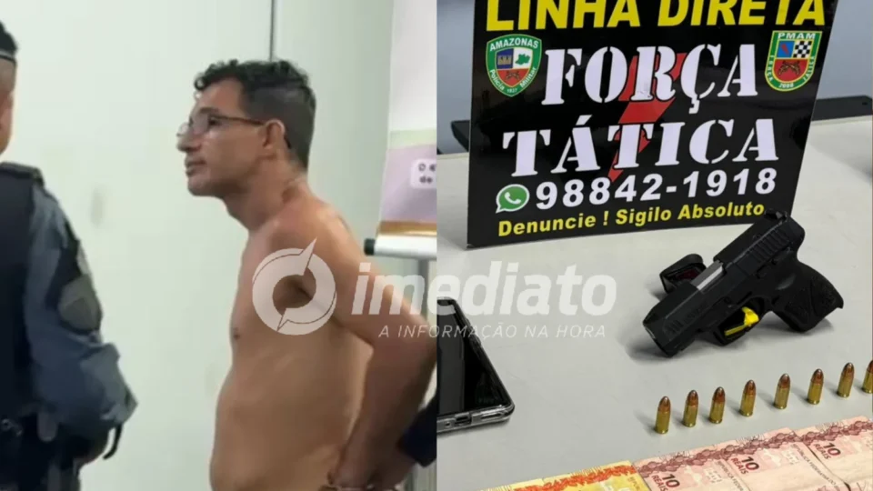 “AMOSTRADINHO EMBRIAGADO”: Homem é preso após causar pânico em moradores com tiros para o alto em Manaus