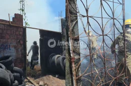 URGENTE: Fogo de grandes proporções atinge terreno baldio e assusta moradores na Avenida Cosme Ferreira, em Manaus