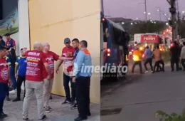 VEJA VÍDEOS: Confusão e pancadaria marcam greve de trabalhadores do transporte especial em Manaus