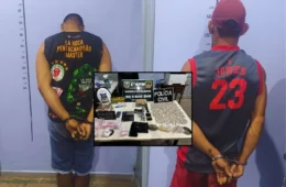 Dupla é presa em embarcação com pistola e centenas de porções de oxi em Urucurituba