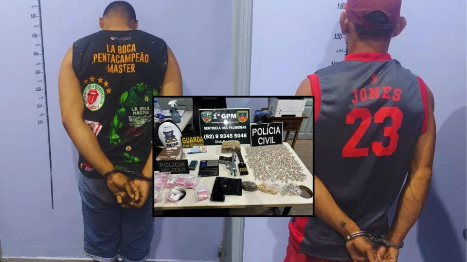 Dupla é presa em embarcação com pistola e centenas de porções de oxi em Urucurituba