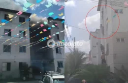 VEJA VÍDEOS: Moradores tentam resgatar família presa em apartamento durante incêndio no Viver Melhor 3, em Manaus